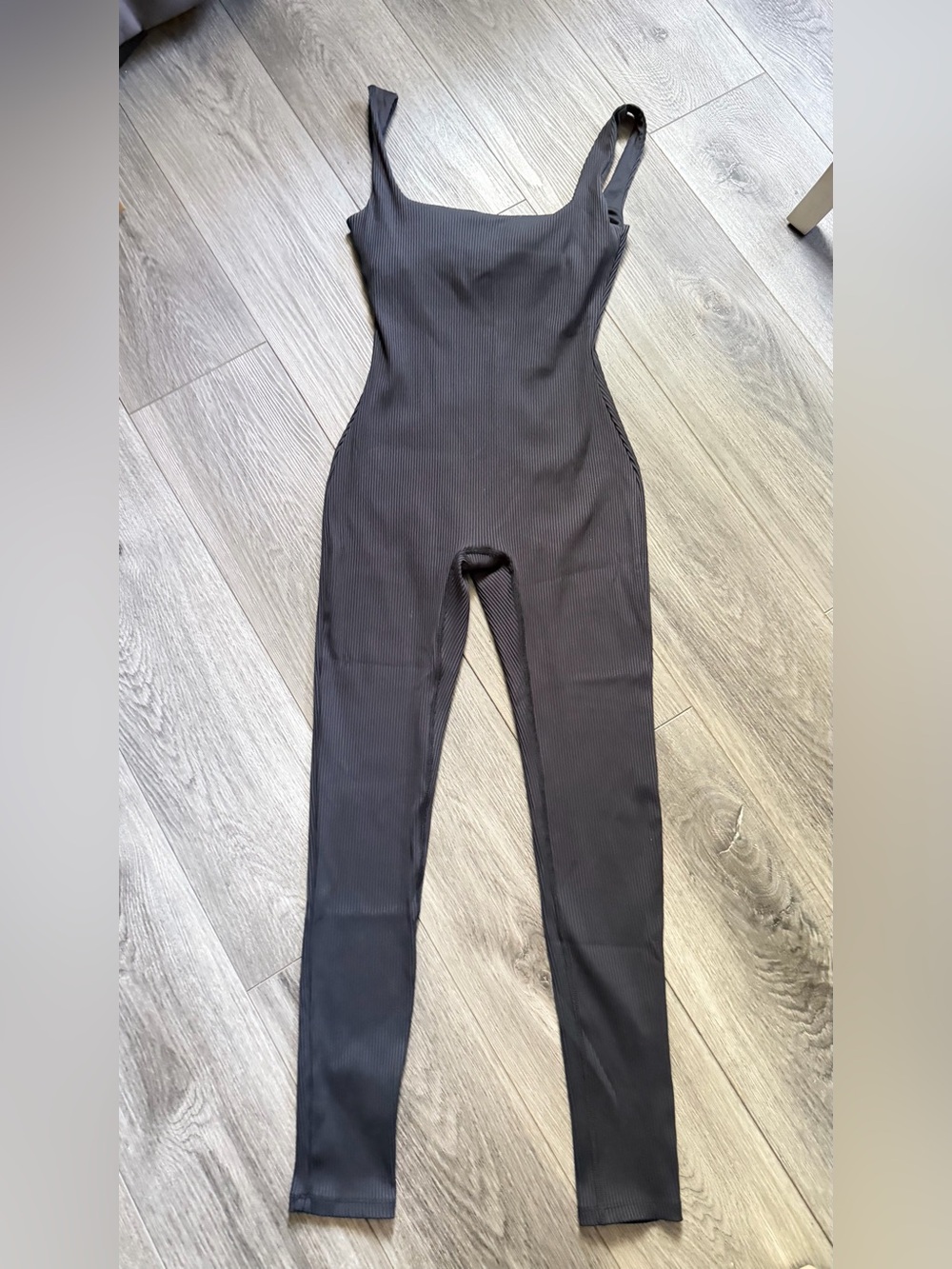Ribbed Black Sleeveless Jumpsuit